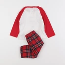 Vertbaudet - pyjama coton blanc, rouge - 12 mois