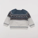 Vertbaudet - pull bleu, beige - 2 ans