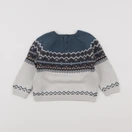 Vertbaudet - pull bleu, beige - 2 ans