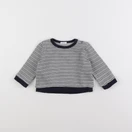 Boutchou - pull bleu, blanc - 9 mois