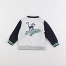 Petit Bateau - sweat imprimé au dos gris, bleu - 12 mois