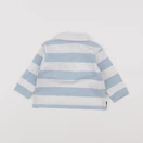 Boutchou - polo blanc, bleu - 6 mois