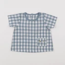 Petit Bateau - blouse bleu - 6 mois