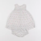 Boutchou - robe blanc, bleu - 3 mois