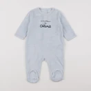 Vertbaudet - pyjama velours bleu - 6 mois