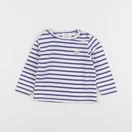 Carrément Beau - tee-shirt bleu, blanc - 6 mois