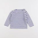 Carrément Beau - tee-shirt bleu, blanc - 6 mois