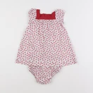 Jacadi - robe blanc, rouge - 6 mois
