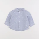 Jacadi - chemise blanc, bleu - 6 mois