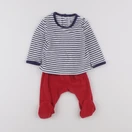 La Redoute - pyjama velours bleu, rouge - 3 mois