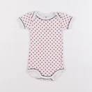 Petit Bateau - body blanc, rouge - 3 mois