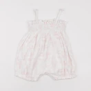 Petit Bateau - combinaison blanc, rose - 12 mois