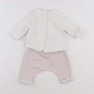 Vertbaudet - ensemble blanc, rose - 3 mois