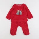 Vertbaudet - pyjama velours rouge - 12 mois