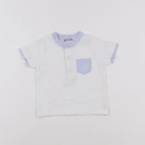 Jacadi - polo blanc, bleu - 6 mois