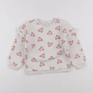 Vertbaudet - sweat beige, rouge - 6 ans