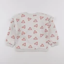 Vertbaudet - sweat beige, rouge - 6 ans