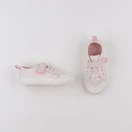 Vertbaudet - tennis à scratch/ lacets rose, argent - pointure 27