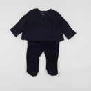 Vertbaudet - pyjama velours bleu - 9 mois