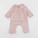 Vertbaudet - pyjama velours rose - 1 mois