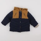 Vertbaudet - manteau doublure amovible bleu, marron - 18 mois