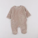 Vertbaudet - pyjama velours beige - 1 mois