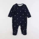Vertbaudet - pyjama velours bleu - 9 mois