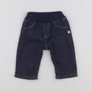 Petit Bateau - jean doublé bleu - 3 mois