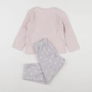 Vertbaudet - pyjama velours gris, rose - 4 ans