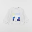 Jacadi - sweat blanc, bleu - 12 mois