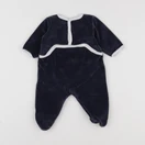 Petit Bateau - pyjama velours bleu - 3 mois