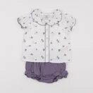 Natalys - ensemble blanc, violet - 9 mois