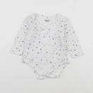 Vertbaudet - body blanc, bleu - 9 mois