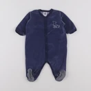 Petit Bateau - pyjama velours bleu - 3 mois