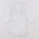 Petit Bateau - body blanc, rose - 6 mois