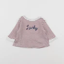 Boutchou - tee-shirt blanc, rouge - 3 mois