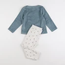 Vertbaudet - pyjama velours beige, bleu - 4 ans
