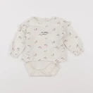 Vertbaudet - body tee-shirt blanc, rose - 6 mois