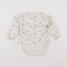 Vertbaudet - body tee-shirt blanc, rose - 6 mois