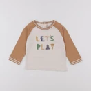 Vertbaudet - tee-shirt beige, marron - 12 mois