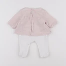 Vertbaudet - pyjama velours blanc, rose - 0 mois