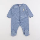 Petit Bateau - pyjama velours bleu - 12 mois
