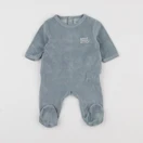 Vertbaudet - pyjama velours bleu - 1 mois