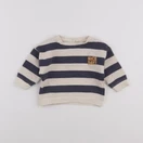 Vertbaudet - sweat beige, bleu - 6 mois