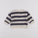 Vertbaudet - sweat beige, bleu - 6 mois