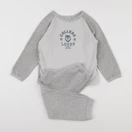 Petit Bateau - pyjama coton gris - 6 ans