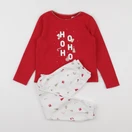 Okaidi - pyjama coton blanc, rouge - 4 ans
