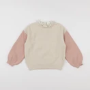 Vertbaudet - pull beige, rose - 5 ans