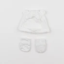 Vertbaudet - ensemble bonnet/moufles blanc - 0 mois