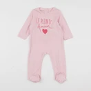 Vertbaudet - pyjama coton rose - 6 mois